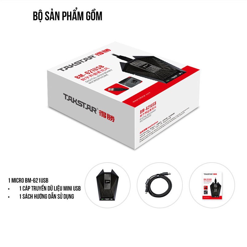 Micro Thu Âm Takstar BM 621 USB, Micro họp trực tuyến, họp online dùng cổng USB, nhỏ gọn để trên mặt bàn luôn dễ dùng