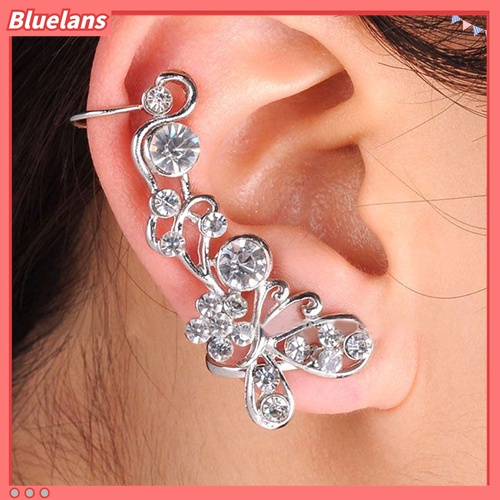 Khuyên vành tai trái đớn thiết kế hình bướm đính đá lấp lánh sang trọng dành cho nữ