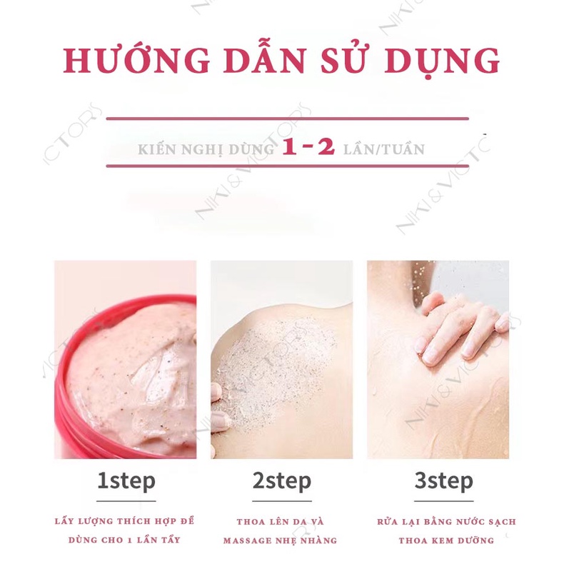 Kem Tẩy Tế Bào Chết Toàn Thân Cải Thiện Viêm Nang Lông Dưỡng Da Mịn Màng Dành Cho Mọi Loại Da Body Scrub Hương Trái Đào