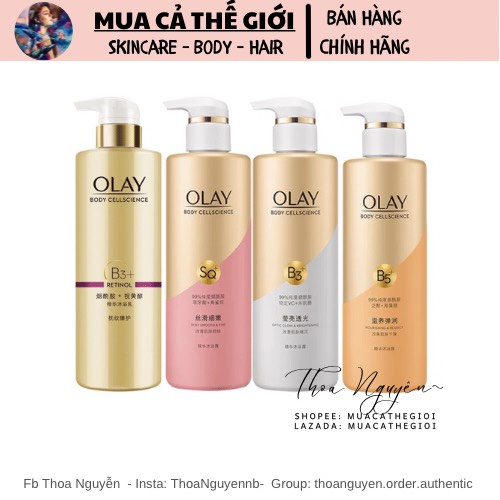 Sữa tắm Olay B3+ trắng da 500ml