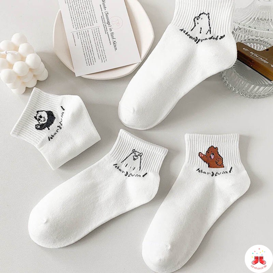 Tất vớ cổ ngắn nữ chất liệu vải Hàn co giãn, thoáng mát