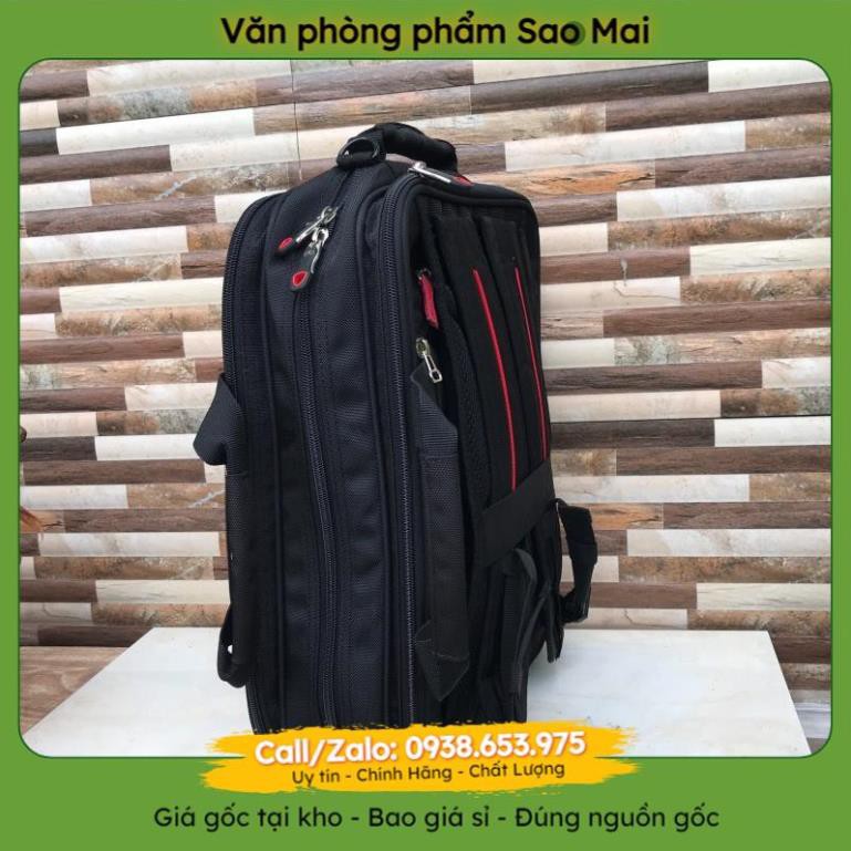 ✔️Vpp tại kho✔️ Balo, cặp đa năng học sinh cấp 2,3 màu đen ( 40x16x30cm )  - VPP Sao Mai