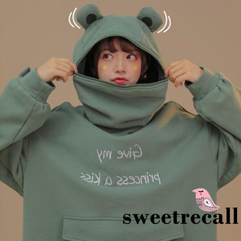 Áo Hoodie Dài Tay In Hình Chú Ếch Đáng Yêu Cho Nữ | BigBuy360 - bigbuy360.vn