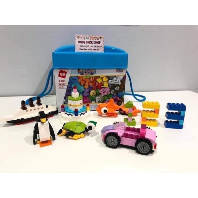 Bộ ghép hình lego 460 chi tiết cho bé