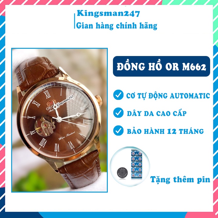 Đồng hồ cơ nam chính hãng OR M662 dây da cao cấp, cơ automatic lộ máy, thời trang sang trọng, lịch lãm | BigBuy360 - bigbuy360.vn