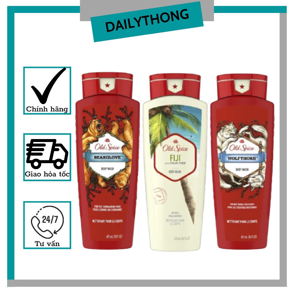 Sữa tắm nam OLD SPICE Body Wash 473ml (Palm Tree / Wolfthorn / Bearglove)