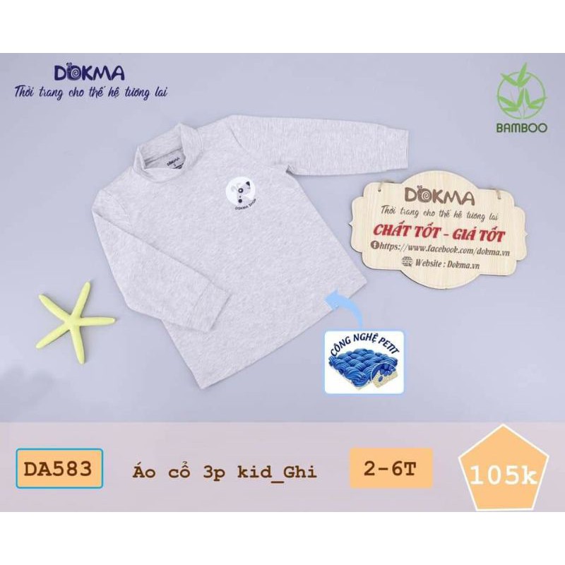 [Dokma] Áo cổ 3p Kid DA583 in hình thú