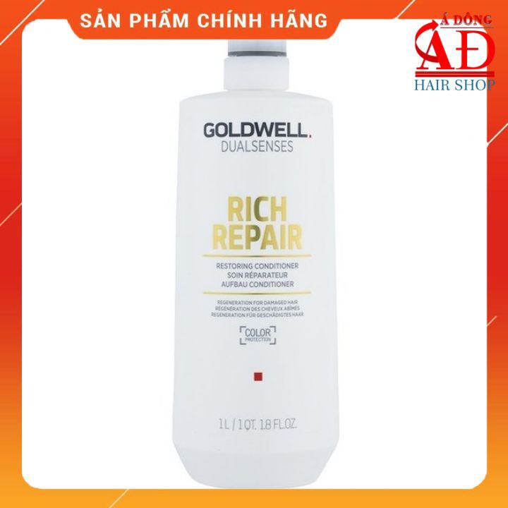 [Goldwell Chính hãng] Dầu xả Goldwell Dualsense Rich repair siêu phục hồi tóc hư tổn 1000ml