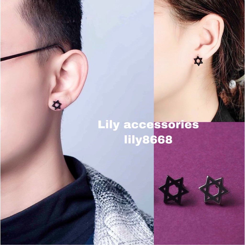 Star Earring khuyên tai titan ngôi sao không gỉ không đen không dị ứng nam nữ Uniex