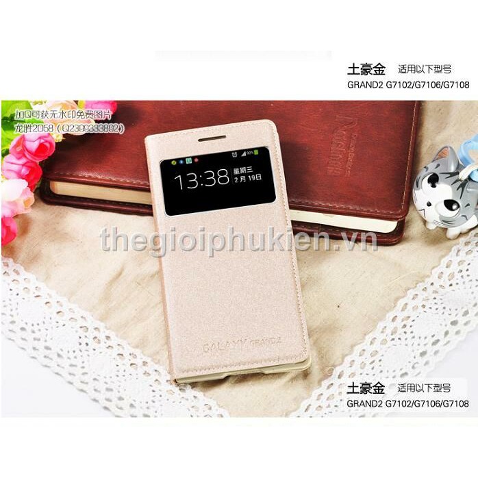 Bao da SamSung Galaxy Grand 2 dạng Flip cover S-view ( XẢ HÀNG )