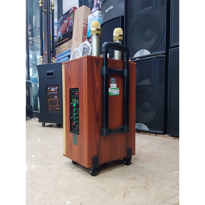 Loa kéo Karaoke Bluetooth CM.Audio CM-K10: Bass 25, Có 2 Micro không dây đi kèm