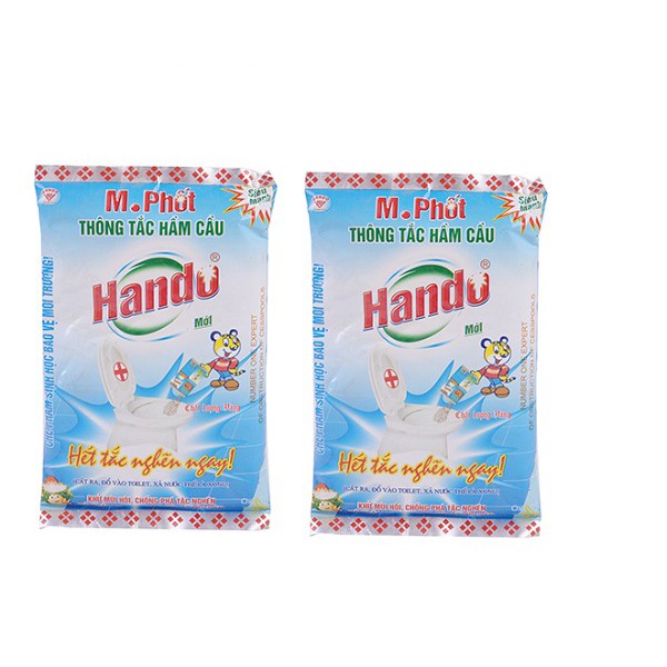 Gói Thông tắc khử hôi hầm cầu toilet M. Phốt Hando 300g (xanh)