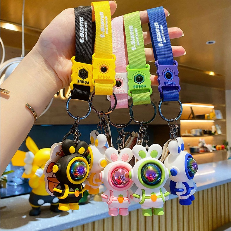 Móc Khóa Hình Thỏ Phi Hành Gia Hoạt Hình Đáng Yêu