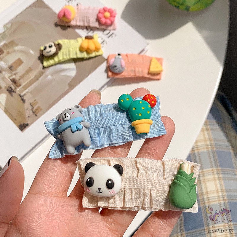 Kẹp tóc họa tiết hoạt hình màu kẹo phong cách Hàn Quốc thời trang dành cho bé gái