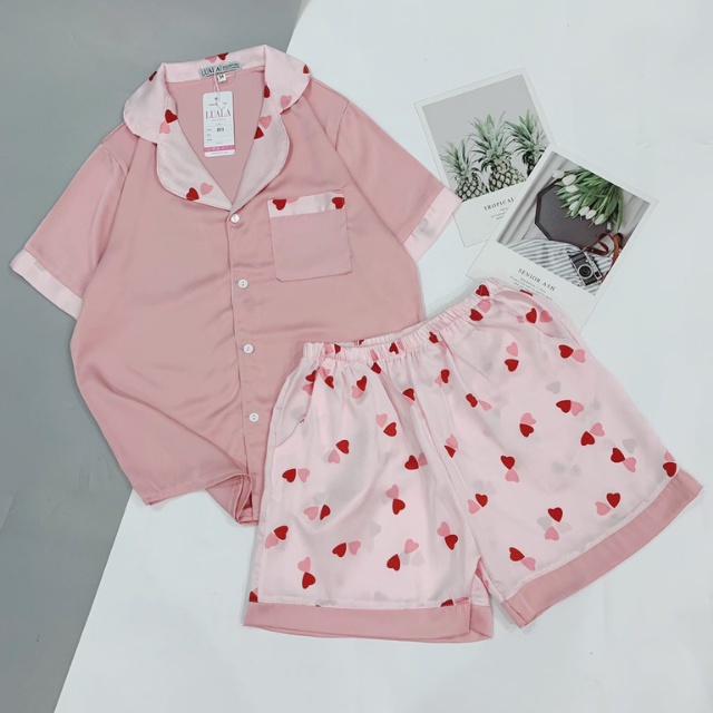 Bộ Đồ Ngủ Nữ Pijama Lụa Cộc Tay Quần Đùi Bilyy Shop BN005 | BigBuy360 - bigbuy360.vn