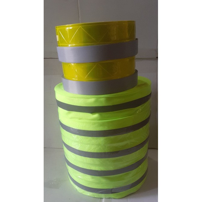 Dây phản quang nhựa - Cuộn phản quang vải 2,5cm - 5cm dùng cảnh báo nguy hiểm và dùng cho phượt thủ