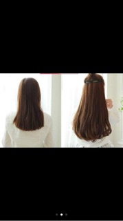 Tóc kẹp dải thẳng cúp đuôi