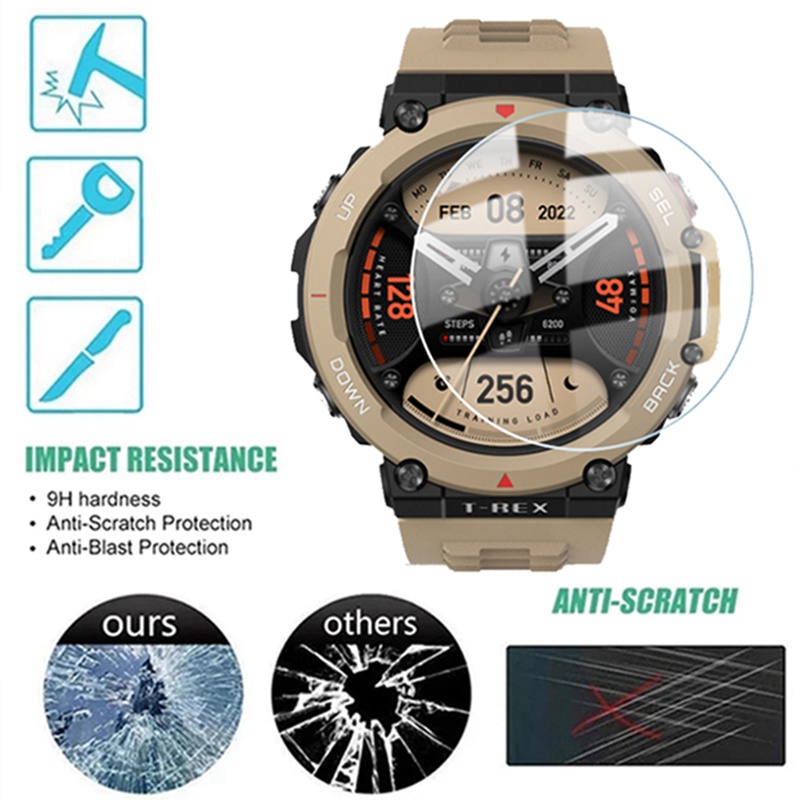 Set 2 Kính Cường Lực Bảo Vệ Màn Hình Cho Đồng Hồ Thông Minh Amazfit T-Rex 2 A2169 T-Rex / T-Rex Pro A1918