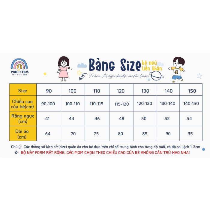 Bộ ngủ liền thân dài tay cotton cho bé trai bé gái Magickids quần áo trẻ em dáng rộng BL21002