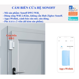 Mua Cảm biến cửa Sonoff DW2 kết nối Wifi  App eWelink  GoogleAssistant  Alexa  Home Assistant.