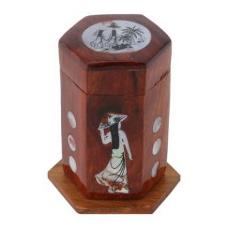 LỌ ĐỰNG TĂM KHẢM CÔ GÁI GỖ HƯƠNG SƠN PU 3 LỚP SIÊU ĐẸP - GỖ ĐẸP ẢNH THẬT