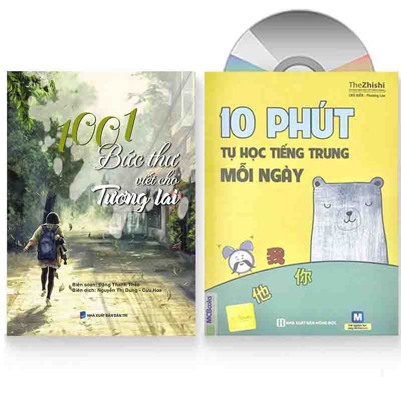 Sách - Combo: 1001 bức thư viết cho tương lai + 10 phút tự học tiềng Trung mỗi ngày + DVD quà tặng