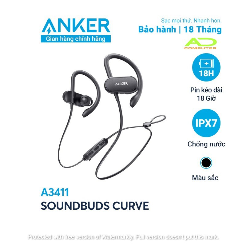 Tai nghe bluetooth SoundCore SoundBuds Curve by ANKER 18h nghe nhạc- A3411