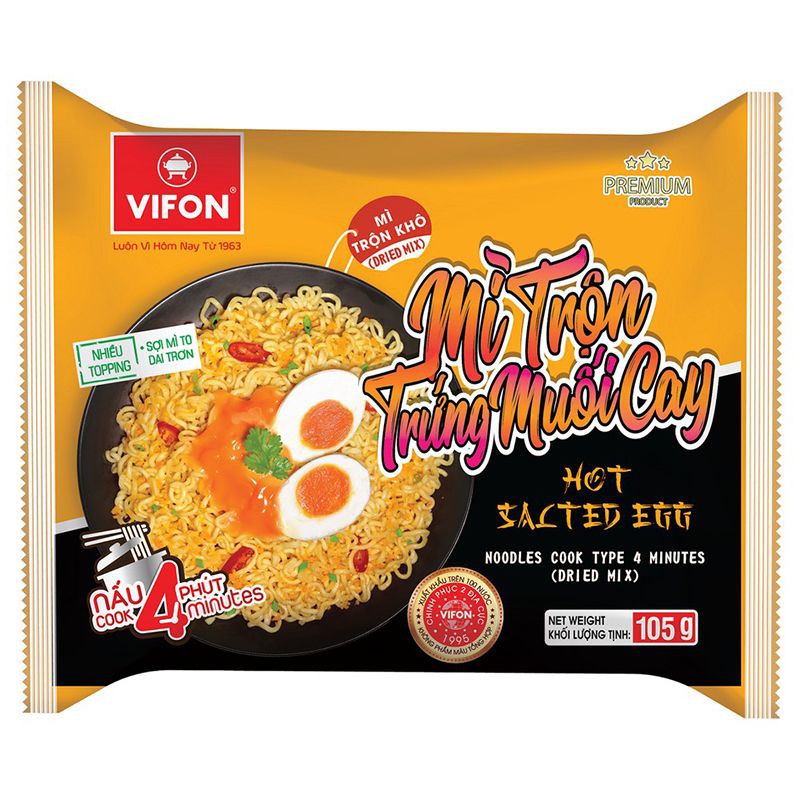 Mì Trộn Trứng Muối Cay Vifon Gói 105G
