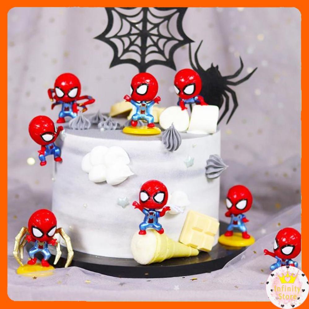 SET 8 MÔ HÌNH SPIDER MAN CHIBI KUTE 4-7CM INFINY DECOR