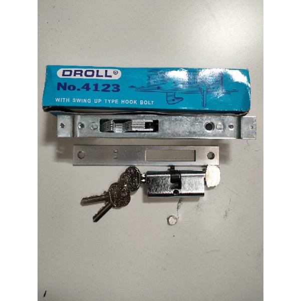 KHÓA CỬA LÙA NHÔM DROLL- KHOÁ CỬA LÙA VẶN CHÌA DROLL 4123
