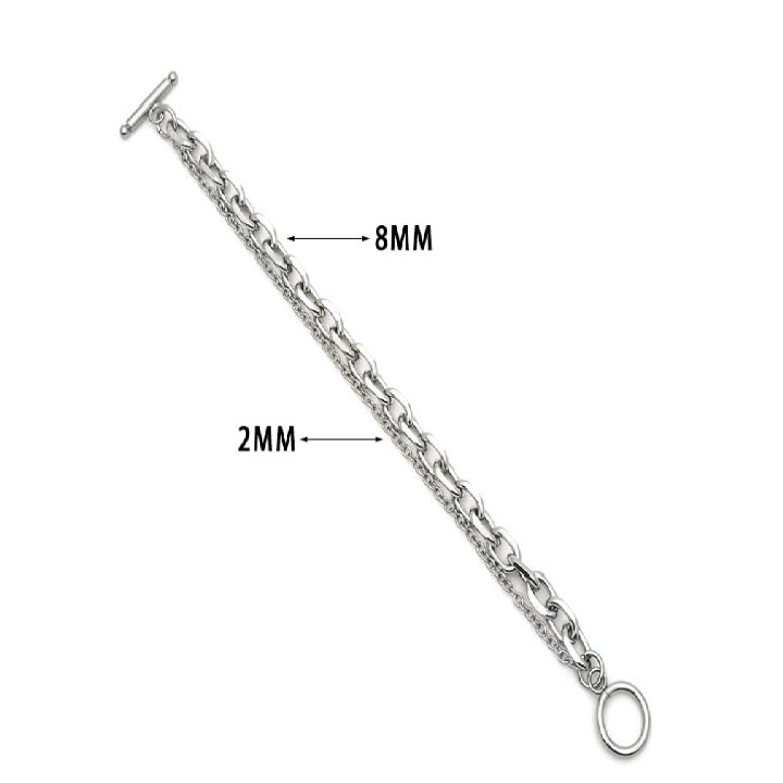 Lắc Tay Nam Titan 2 Tầng Bán Chạy Siêu Đẹp phong cách Hàn Quốc Và Hiện Đại - Kiểu Xích 2 Tầng - Đảm Bảo Không Đen