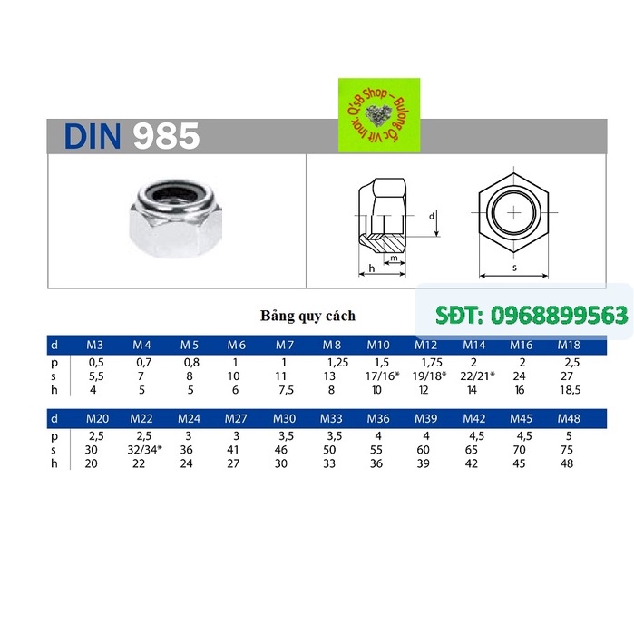 Mua Đai ốc khóa, Ecu khóa nhựa, Tán khóa nhựa size M4-M20 inox 201 ...