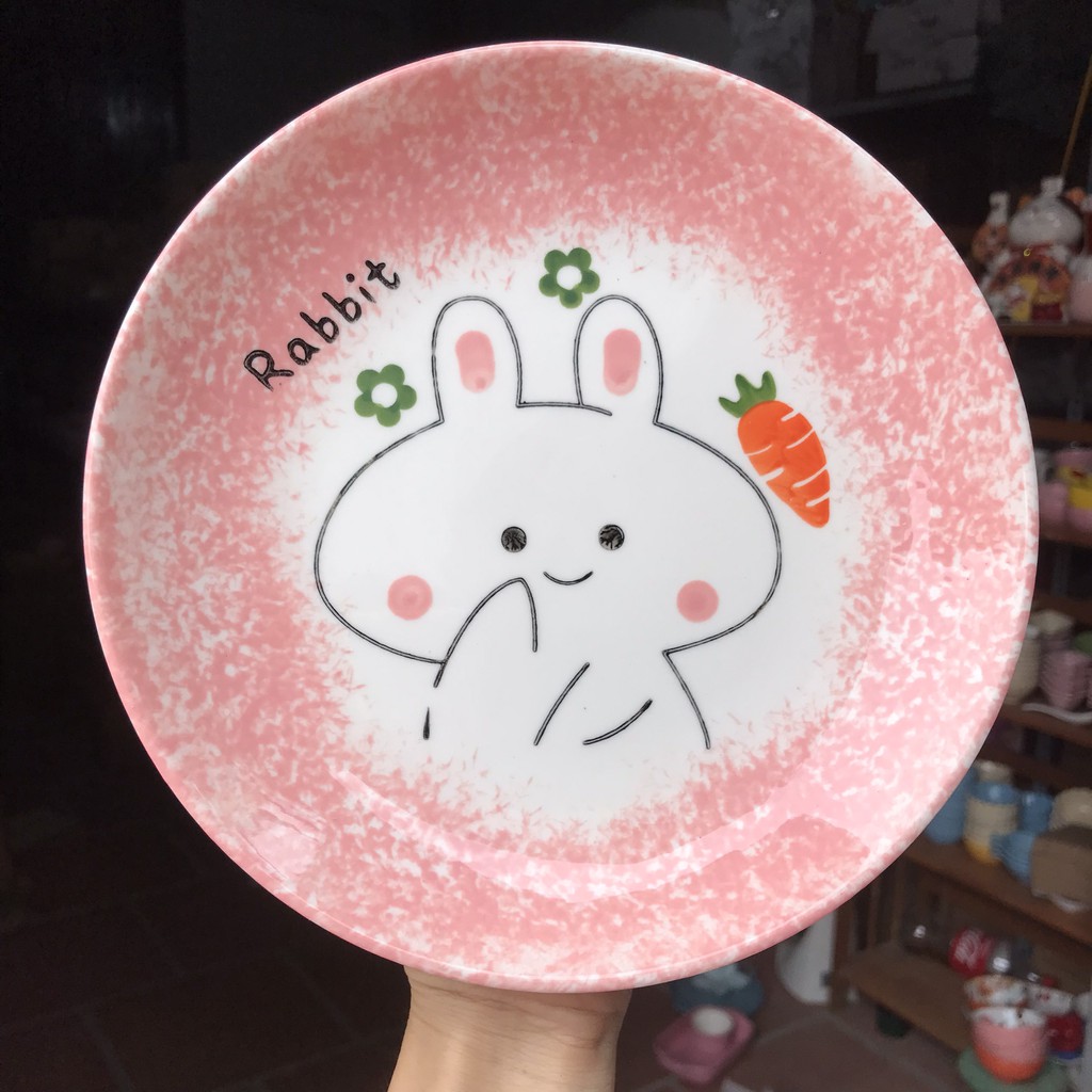 Set Bát Đĩa Hồng 8 món Cute, Set Bát Đĩa Decor Dễ Thương (HomeMyStore)