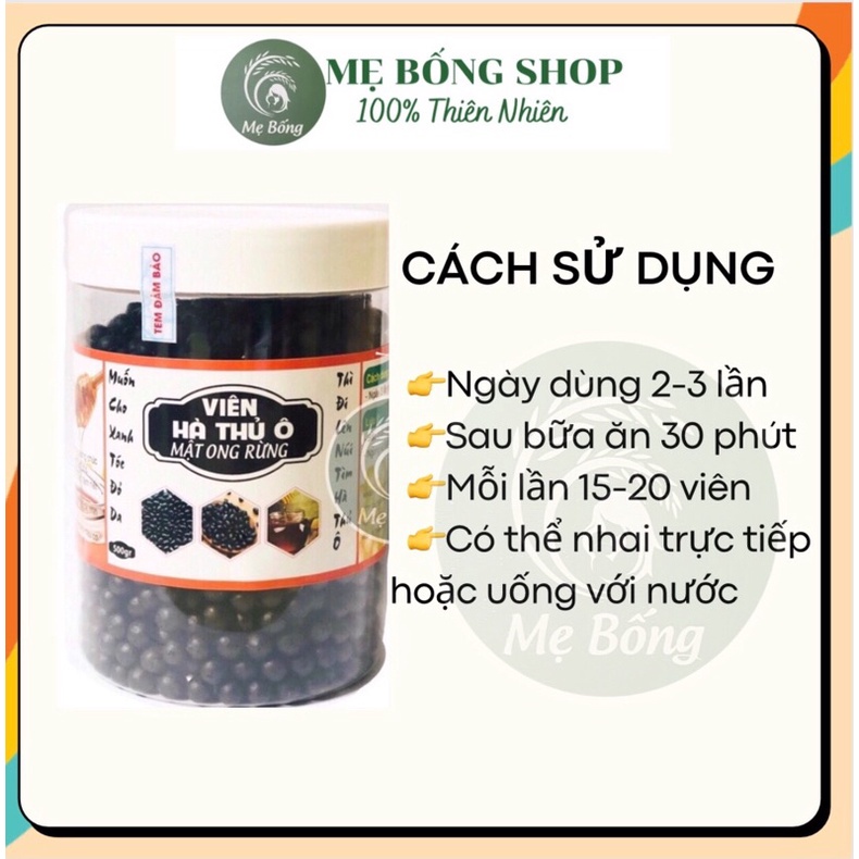 Viên hà thủ ô Freeship Viên hà thủ ô mật ong hỗ trợ giảm tóc bạc, kích thích mọc tóc 1kg -Shop Mẹ Bống