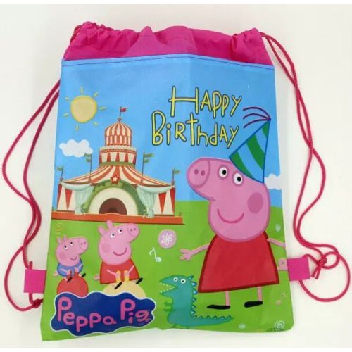 Ba lô túi rút hình heo Peppa dễ thương cho bé