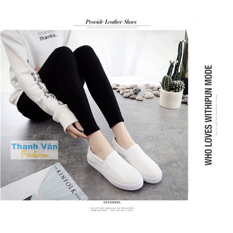 Giày lười nữ TV041 (vải trắng) | BigBuy360 - bigbuy360.vn