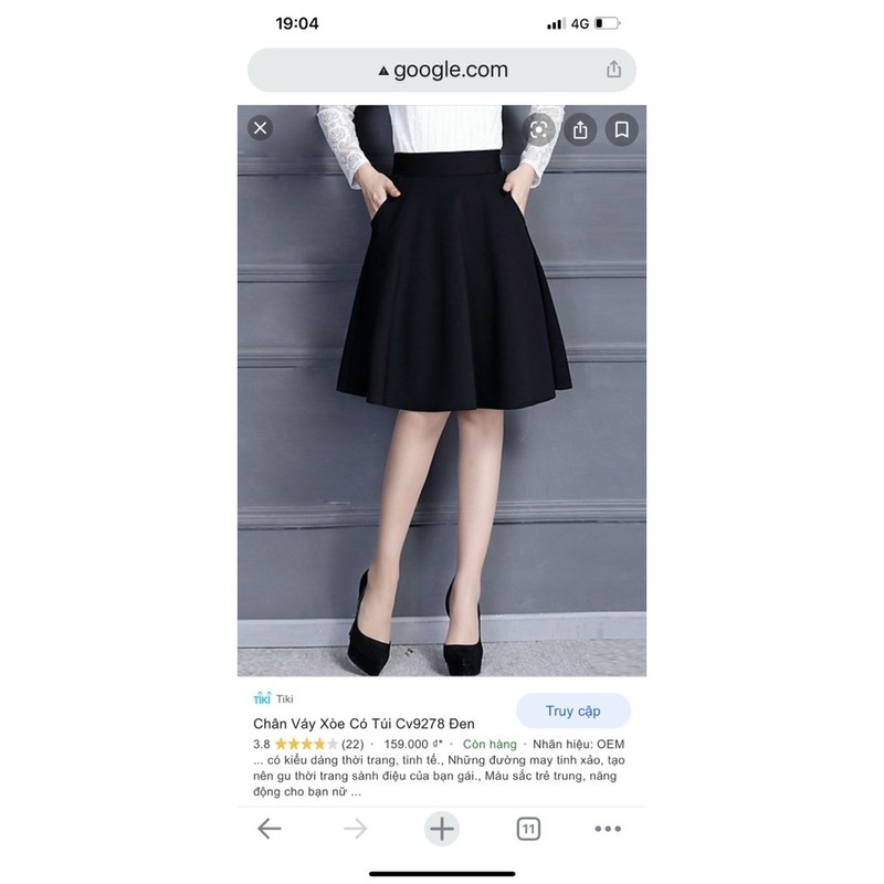 Chân váy xoè có túi Big size