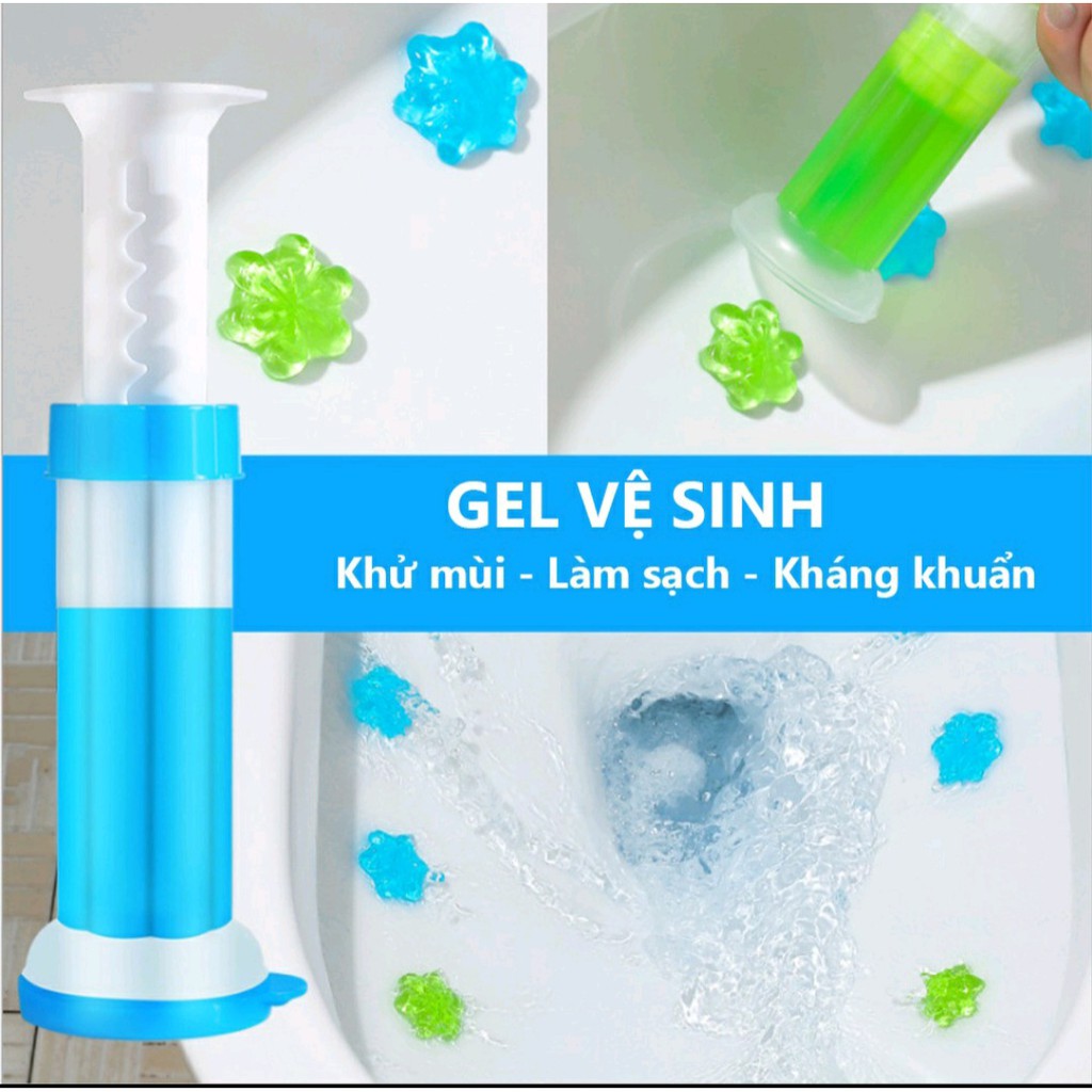 Gel thơm khử trùng bồn cầu gel khử mùi bồn cầu dạng thạch hình bông hoa với 6 mùi thơm cho toilet ,sạch bồn cầu