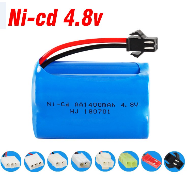 Pin xe mô hình điều khiển từ xa 4.8v 1400mah Pin vuông ghép 2 hàng cổng nối SM