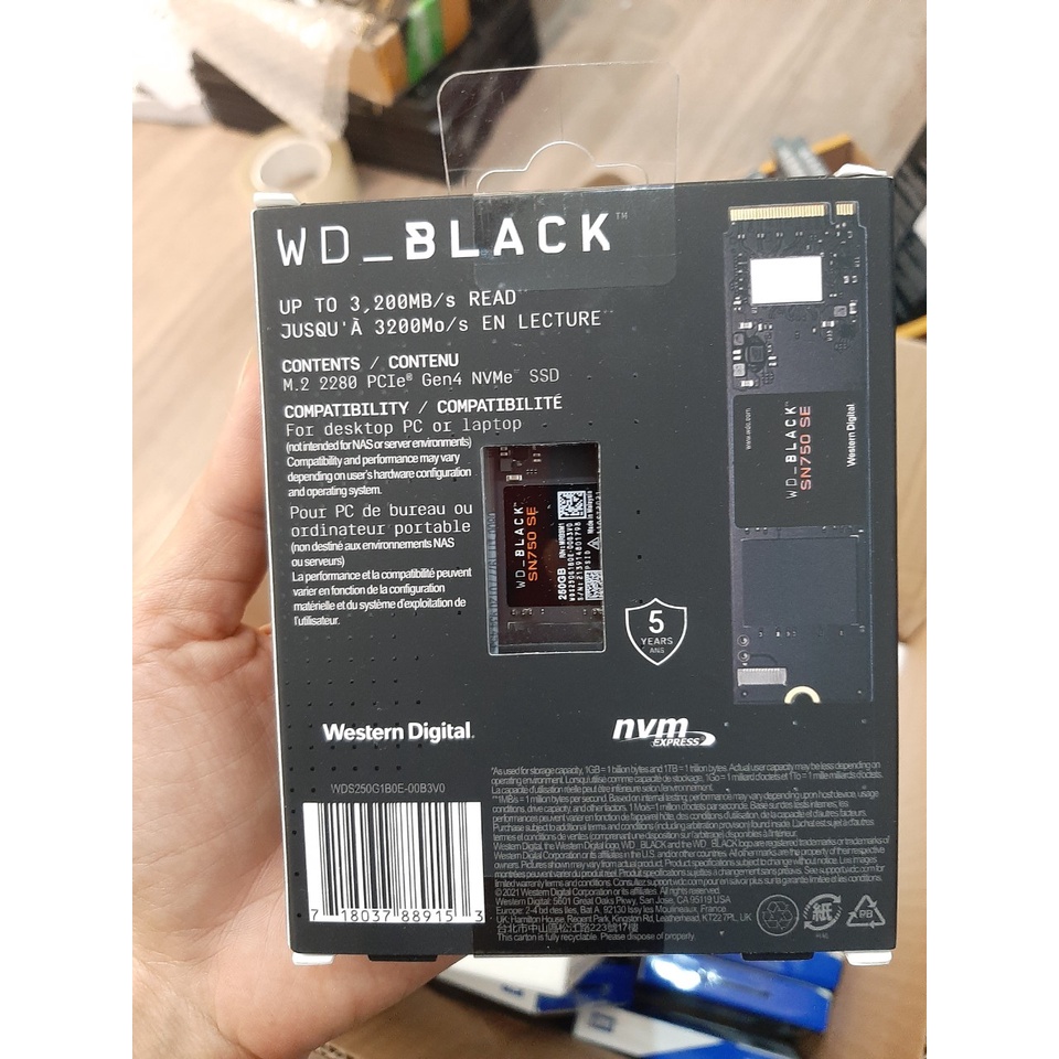 Ổ cứng SSD WD Black SN750 SE 250GB / 500GB / 1TB M2 2280 PCIe NVMe Gen 4×4