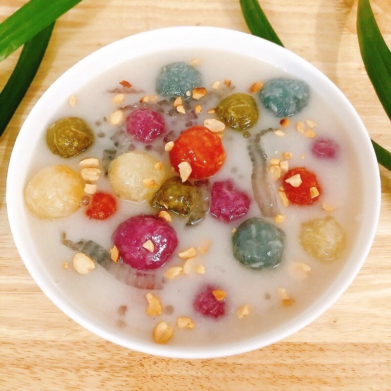 [HỎA TỐC SG] Khoai mì viên ngũ sắc nấu chè hấp chấm muối mè 500g