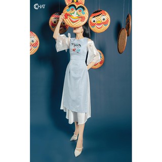 Áo dài nơ vai Q32 CCHAT