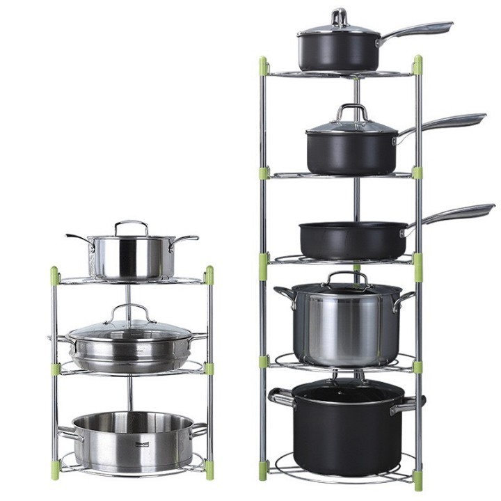KỆ ĐỂ XOONG NỒI CHẢO 5 TẦNG INOX DÀY DẶN ( tuyển khách sỉ)