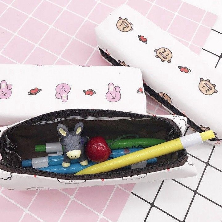 ( Hoạt hình) Hộp bút BTS chibi bóp viết bóp đựng bút đồ dùng học tập thước kẻ dễ thương