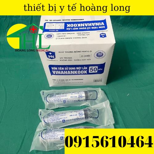 [Bán lẻ 10 chiếc] Bơm tiêm 1 lần Vinahankook 50ml