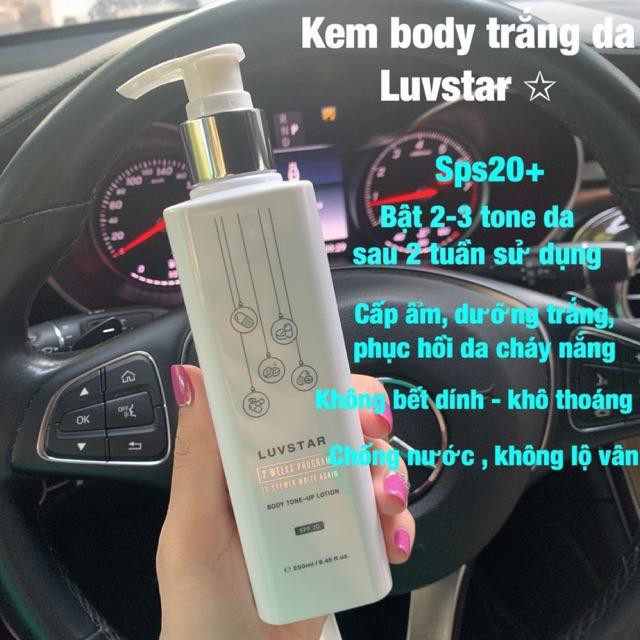 DƯỠNG THỂ LUVSTAR IN SHOWER WHITE AGAIN BODY TONE-UP LOTION SPF 20