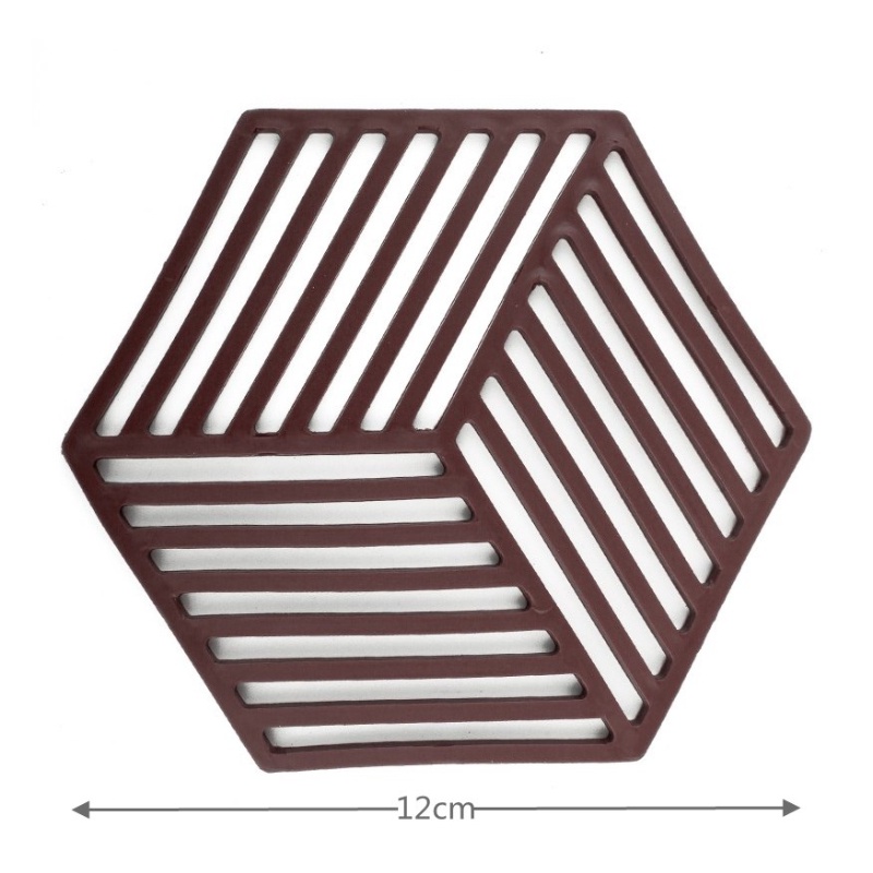 1 Miếng Lót Tô Cách Nhiệt Chống Bỏng Bằng Silicone Màu Trơn Khoét Lỗ Hình Học Độ Cao Cao Cho Nhà Bếp Gia Đình