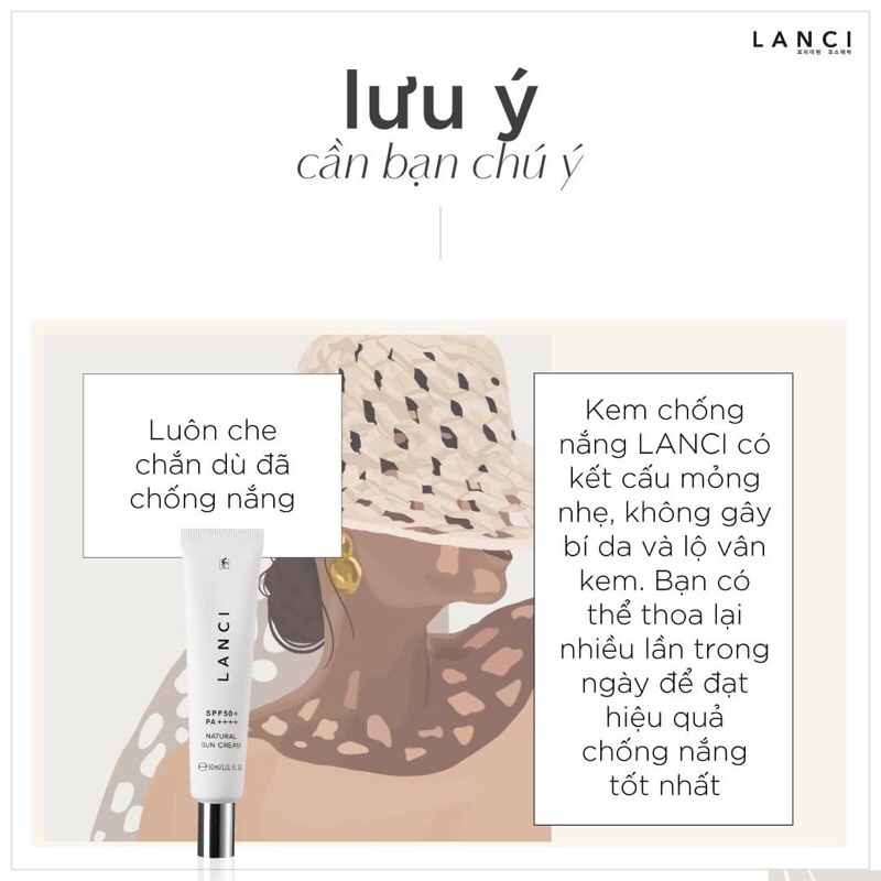 Kem Chống Nắng Lanci mẫu mới nhất 50ml chính hãng