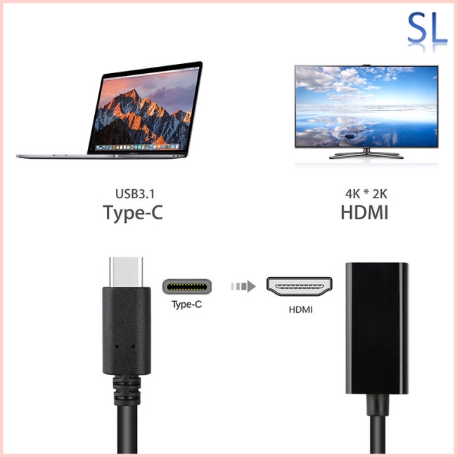 Cáp Chuyển Đổi Usb-C Type-C Sang Hdmi Hdtv Cho Samsung S9 S8 Note 8 Macbook