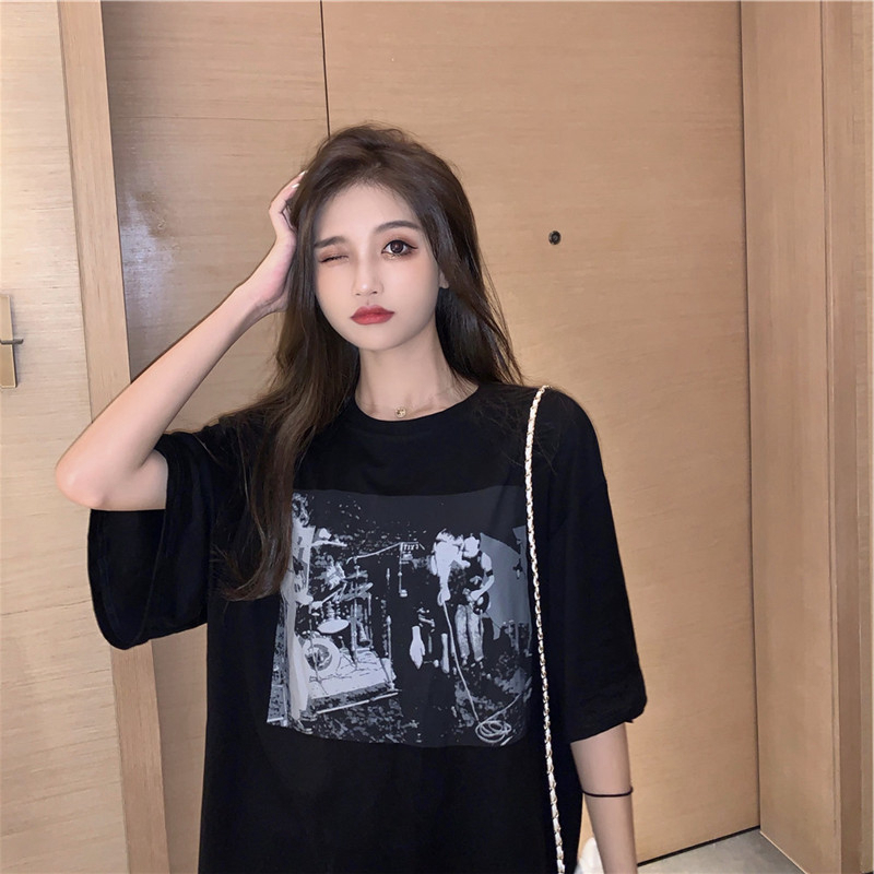 SUXI Áo thun tay ngắn in họa tiết nhiều màu tùy chọn trẻ trung cho nữ